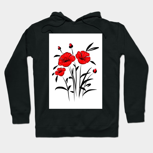 Stylized poppies Hoodie by annalisaamato